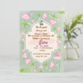 Elegant Indian Mehndi Ceremony Invitation Einladung (Stehend Vorderseite)