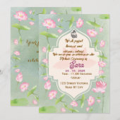 Elegant Indian Mehndi Ceremony Invitation Einladung (Vorne/Hinten)