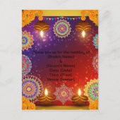 Elegant Indian Save the Date Postcard Postkarte (Vorderseite)