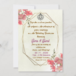 Elegant Indian Wedding Reception Party Invitation Einladung