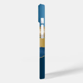 Elegant Indigo Blue Agate Gold Sequins Case-Mate iPhone Hülle (Rückseite / Links)