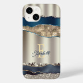 Elegant Indigo Blue Agate Sequins Case-Mate iPhone Hülle (Rückseite)
