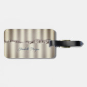 Elegant Indigo Blue Agate Sequins Gepäckanhänger (Rückseite horizontal)