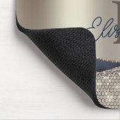 Elegant Indigo Blue Agate Sequins Mousepad (Ecke)