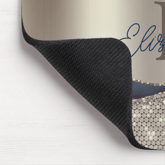 Elegant Indigo Blue Agate Sequins Mousepad (Ecke)