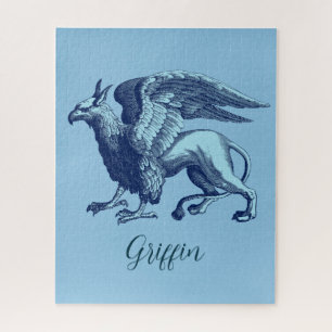 Elegant Indigo Blue Griffin - Legendary Beast Jigs Puzzle