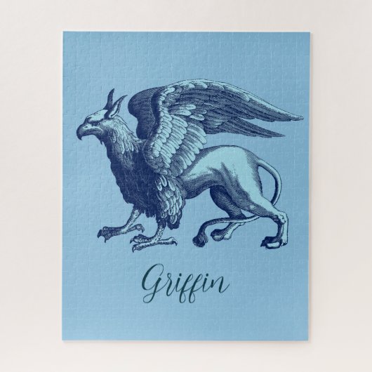 Elegant Indigo Blue Griffin - Legendary Beast Jigs Puzzle (Vertikal)