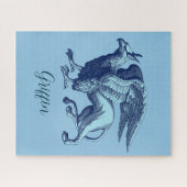 Elegant Indigo Blue Griffin - Legendary Beast Jigs Puzzle (Horizontal)