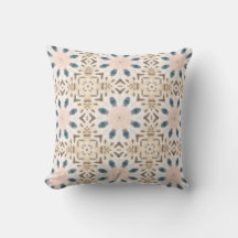 Elegant Indigo Blush Brown Geometric Bohemian