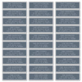 Elegant Individual Blue Guest Address Wedding Aufkleber (Vorderseite)