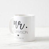 Elegant Individuelle Name Wedding New Couple Gift Kaffeetasse (Vorderseite Links)