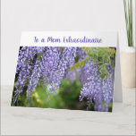 Elegant Infinite Love Mom Extraordinare Mother Karte<br><div class="desc">An elegant and trendy large greeting card with a beautiful, striking foto of light purple wisteria flowers for Mother's Day or birthday or any other chance. For a "Mom Außerordentliche", one with near-infinite geduld, kindness, and understanding, and with an infinite supply of mother's love. You can customize all the text...</div>