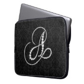 Elegant Initial A Sparkling Diamonds-Monogram Laptopschutzhülle (Vorderseite Links)