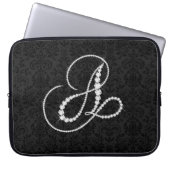 Elegant Initial A Sparkling Diamonds-Monogram Laptopschutzhülle (Vorderseite)