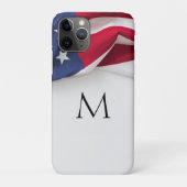 Elegant Initial American Flag Monogram Case-Mate iPhone Hülle (Rückseite)