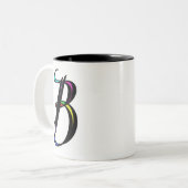 Elegant Initial B Perfect Personalisiert Gift Zweifarbige Tasse (Vorderseite Links)