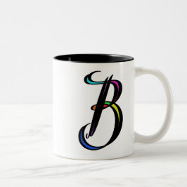 Elegant Initial B Perfect Personalisiert Gift Zweifarbige Tasse