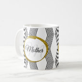 Elegant Initial Letter Monogram Black and White Kaffeetasse (Vorderseite Links)