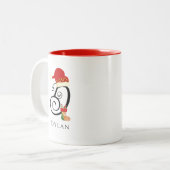 Elegant Initial Modern Script Letter D Christmas Zweifarbige Tasse (Vorderseite Links)