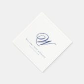 Elegant Initial Navy Blue Birthday Napkins Serviette (Ecke)