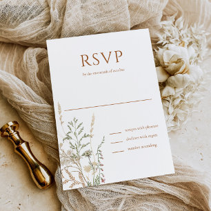 Elegant Initial Script Monogram Black Wedding RSVP Karte