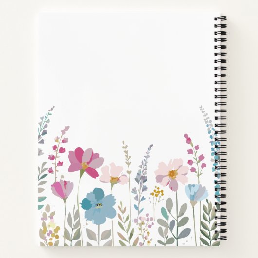 Elegant Initial Stylish Floral Notebook Notizblock (Rückseite)