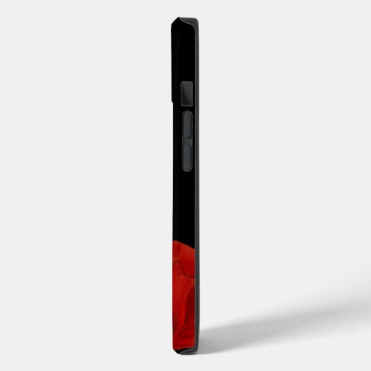 Elegant Initialed Red Poppy on Black Case-Mate iPhone Hülle (Rückseite / Links)