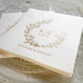Elegant Initials Botanical Gold Classy Wedding Servietten Mit Folie