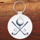 Elegant Initials Custom Golf Gift- Modern Monogram Schlüsselanhänger (Vorderseite)