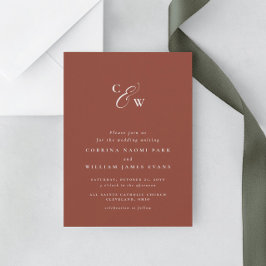 Elegant initials simple terracotta fall wedding