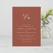 Elegant initials simple terracotta fall wedding (Stehend Vorderseite)