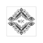 Elegant Initials Sophisticated Lace Ornament Gummistempel (Prägung)