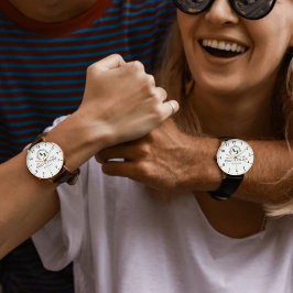 Elegant Initials White and black Luxury Monogram Armbanduhr