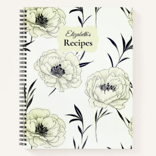 Elegant Ink Peony Notizblock