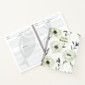 Elegant Ink Peony Notizblock (Innenseite)