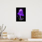 Elegant Inky Cap glühend Lila Pilz Poster (Küche)