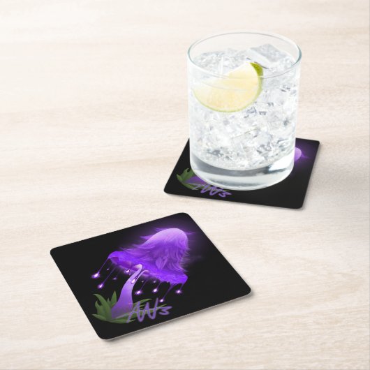 Elegant Inky Cap glühend Lila Pilz Untersetzer (Vor Ort)