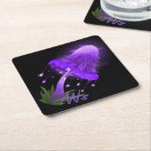 Elegant Inky Cap glühend Lila Pilz Untersetzer (angewinkelt)