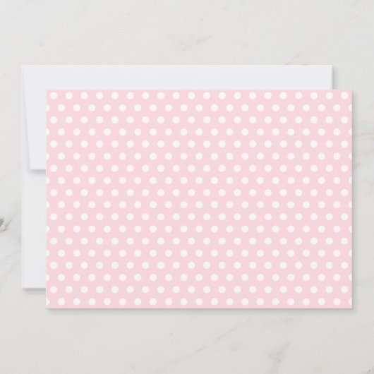 Elegant Introduction Baby Pink Polka dots Script Ankündigung (Rückseite)