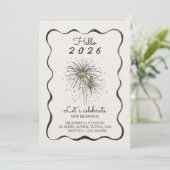 Elegant invitation card for a 2026 new year einladung (Stehend Vorderseite)