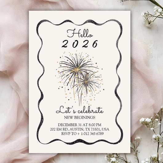 Elegant invitation card for a 2026 new year  einladung