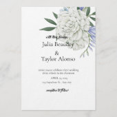 Elegant Invitation with One Big White Rose | Minim Einladung (Vorderseite)