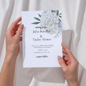 Elegant Invitation with One Big White Rose | Minim Einladung