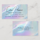 Elegant Iridescent Blue Purple Holographic Visitenkarte (Vorne/Hinten)