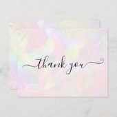Elegant Iridescent Holographic Dankeschön Card Postkarte (Vorne/Hinten)