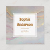 Elegant Iridescent Marble Square Business Card Quadratische Visitenkarte (Vorderseite)