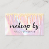 Elegant Iridescent Pearlescent Makeup Artist Pink Visitenkarte (Vorderseite)