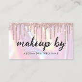 Elegant Iridescent Pearlescent Pink Makeup Artist Visitenkarte (Vorderseite)