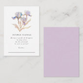 Elegant Iris Baby Duwer Diaper Raffle Begleitkarte (Vorne/Hinten)