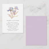 Elegant Iris Baby Shower Book Request Begleitkarte (Vorne/Hinten)